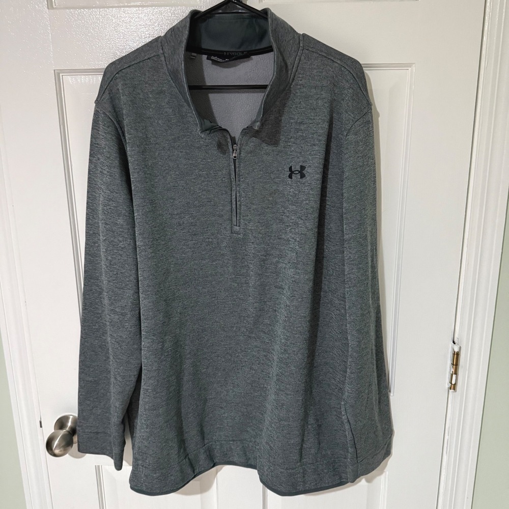 Under Armour Golf ColdGear 1/4 Zip Pullover Mens 3XL Gray Heathered Loose Fit